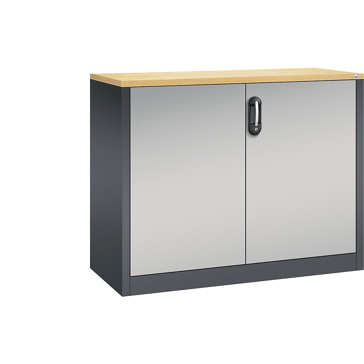 ACURADO filing sideboard – C+P, 2 file heights, HxWxD 1000 x 1200 x 500 mm, black grey / white aluminium-11