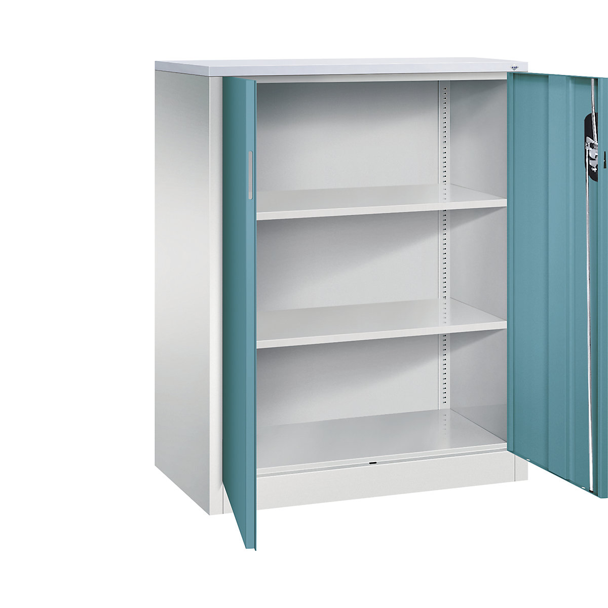 C+P – ACURADO filing sideboard, 3 file heights, HxWxD 1200 x 930 x 500 mm, light grey / water blue