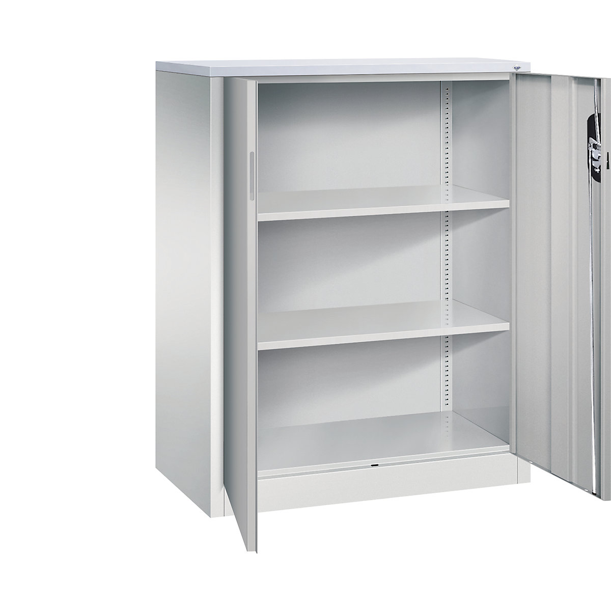 C+P – ACURADO filing sideboard, 3 file heights, HxWxD 1200 x 930 x 500 mm, light grey / white aluminium