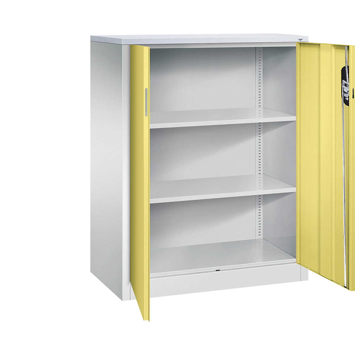 C+P – ACURADO filing sideboard, 3 file heights, HxWxD 1200 x 930 x 500 mm, light grey / sulphur yellow