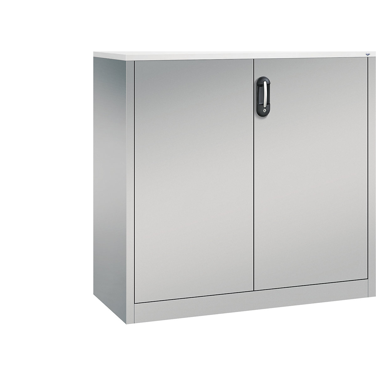 ACURADO filing sideboard – C+P, 3 file heights, HxWxD 1200 x 1200 x 500 mm, white aluminium / white aluminium-20