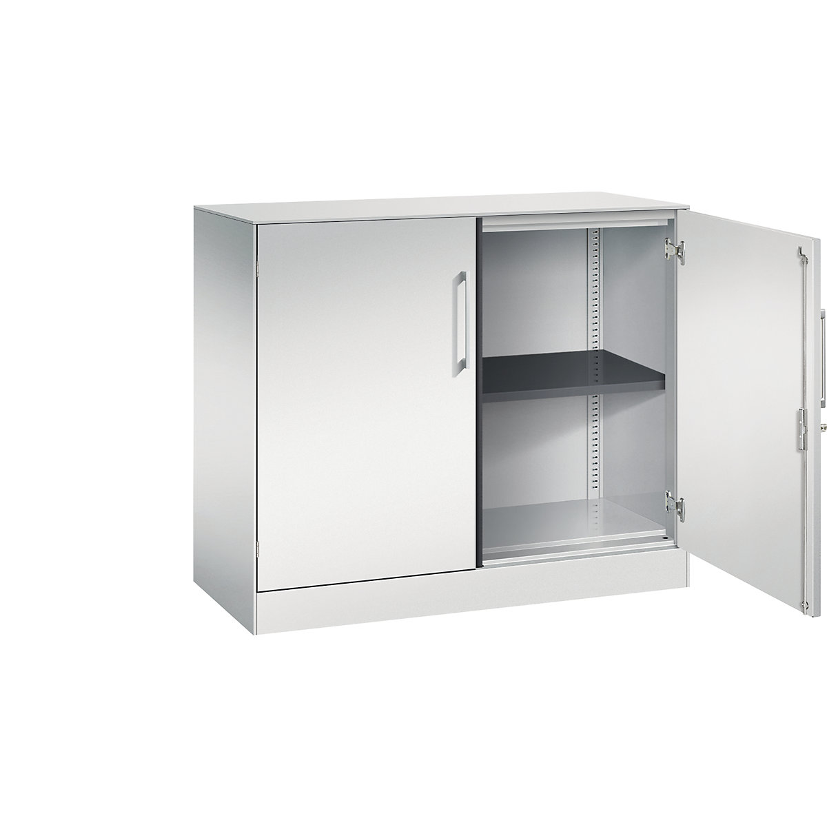 ASISTO double door cupboard, height 897 mm – C+P, width 1000 mm, 1 shelf, light grey/light grey-5