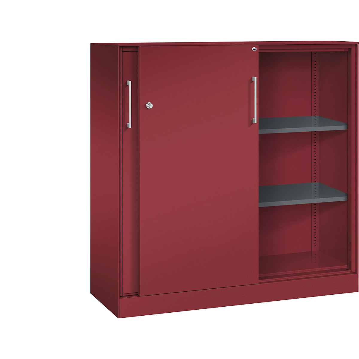 ASISTO sliding door cupboard, height 1292 mm – C+P, width 1200 mm, ruby red/ruby red-7