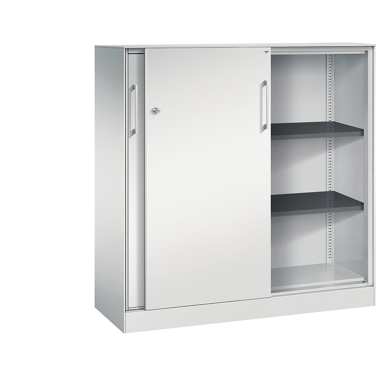 ASISTO sliding door cupboard, height 1292 mm – C+P, width 1200 mm, light grey/light grey-18