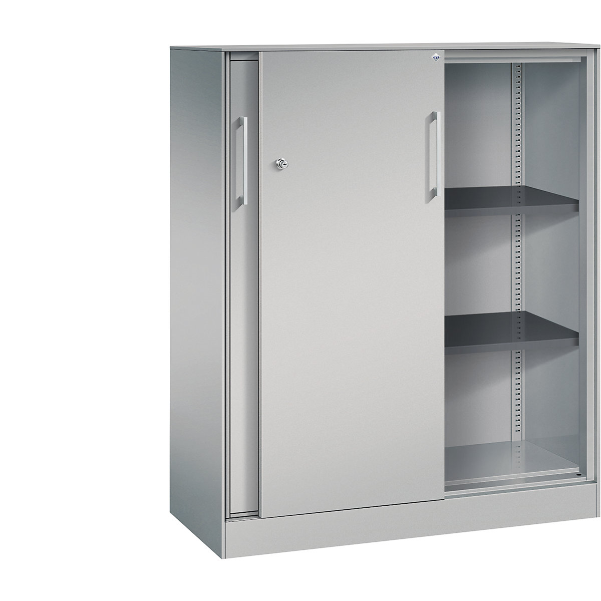 ASISTO sliding door cupboard, height 1292 mm – C+P, width 1000 mm, white aluminium/white aluminium-16