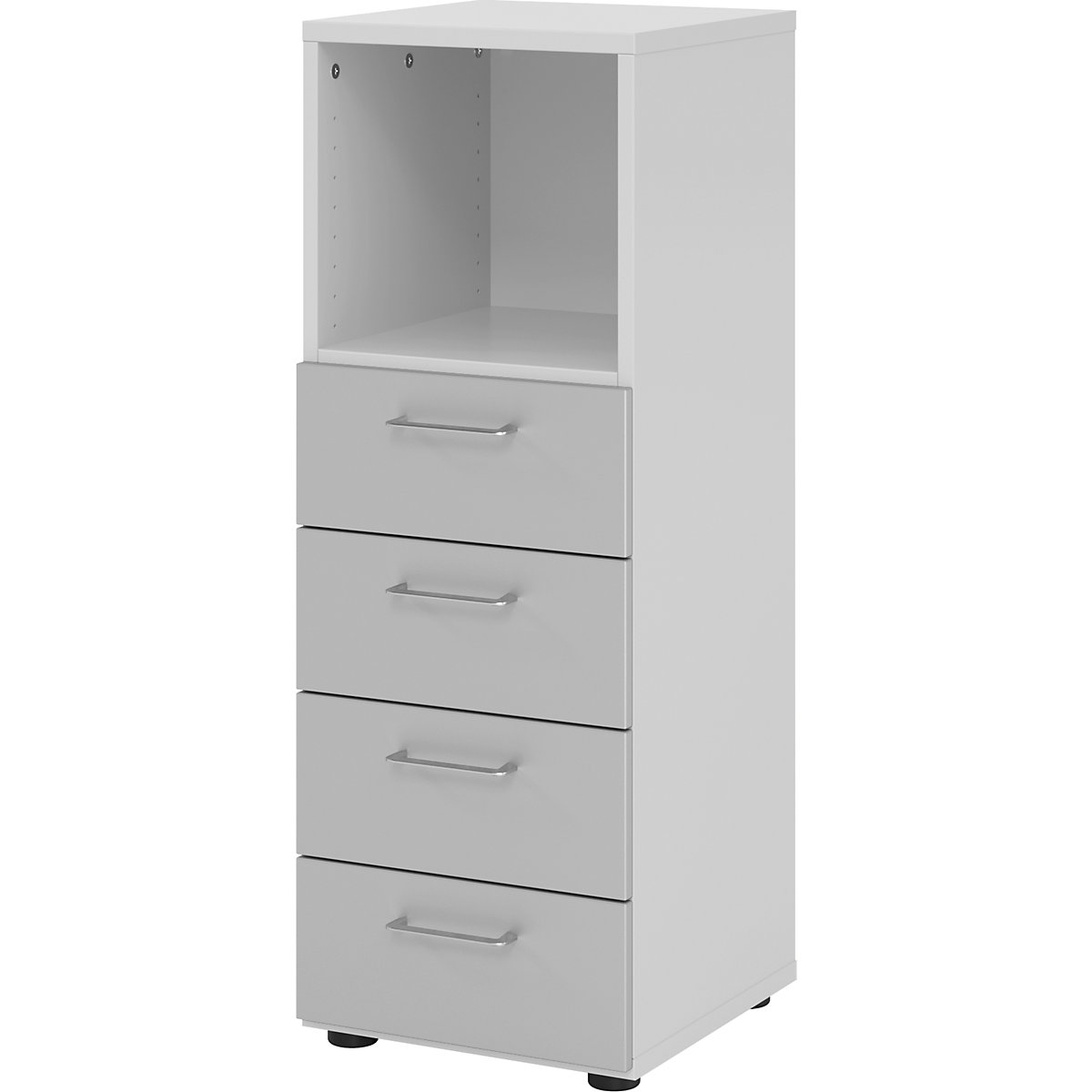 Combination shelf/drawer unit VERA-ZWO, HxWxD 1100 x 400 x 420 mm, light grey / silver-6