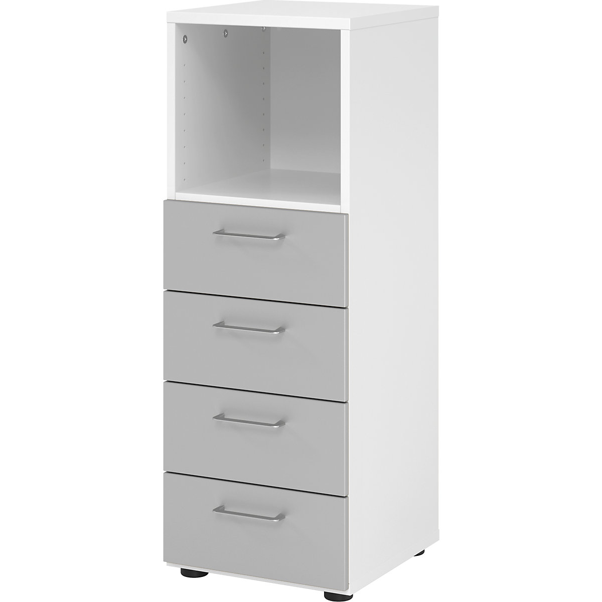 Combination shelf/drawer unit VERA-ZWO, HxWxD 1100 x 400 x 420 mm, white / silver-5