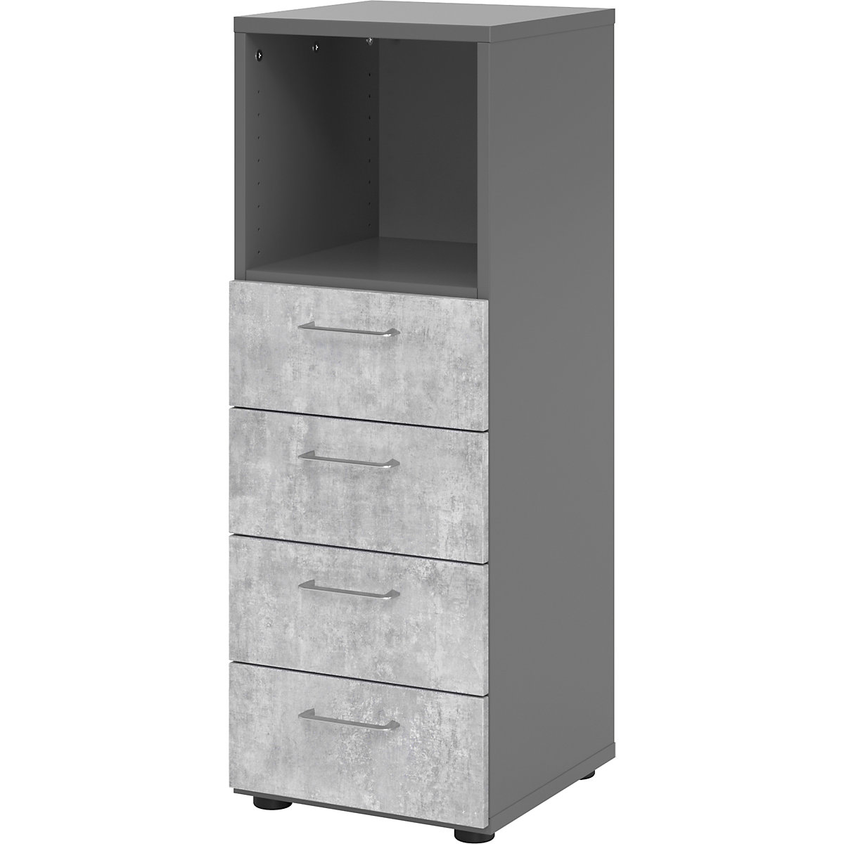 Combination shelf/drawer unit VERA-ZWO, HxWxD 1100 x 400 x 420 mm, graphite / concrete-7