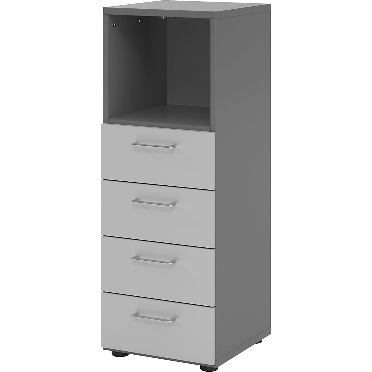 Combination shelf/drawer unit VERA-ZWO, HxWxD 1100 x 400 x 420 mm, graphite / silver-4
