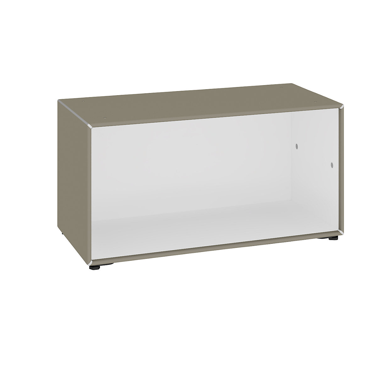 Single box – mauser, on adjustable glides, width 770 mm, beige grey / pure white-3