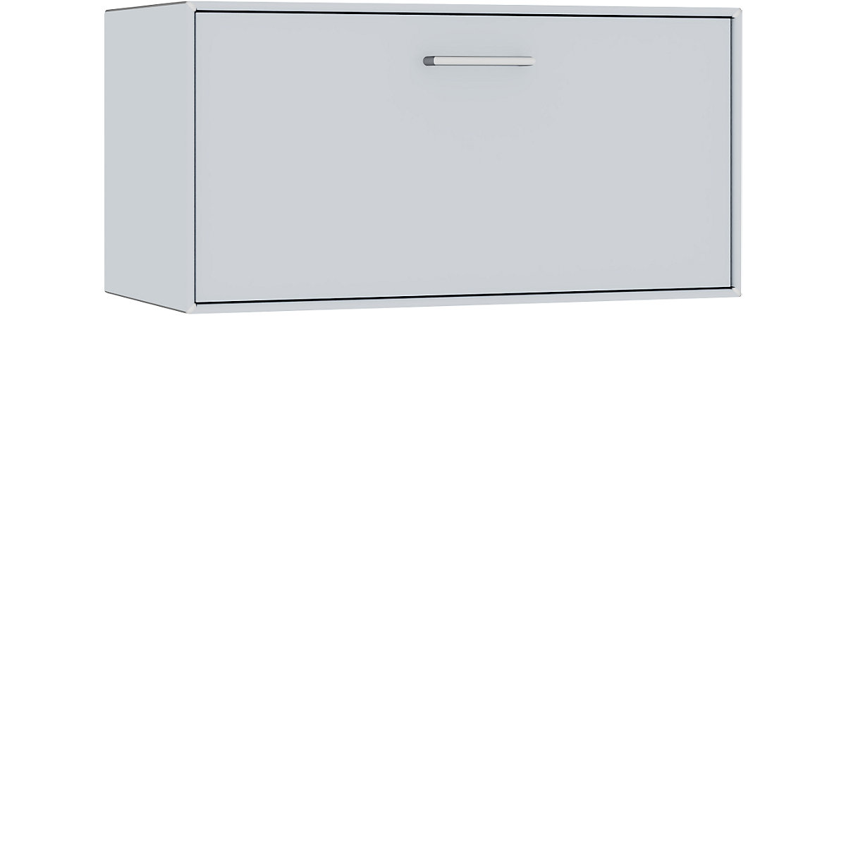Single box, suspended – mauser, 1 bar cabinet drop-down tray, width 770 mm, white aluminium-4