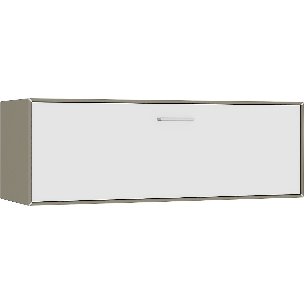 Single box, suspended – mauser, 1 bar cabinet drop-down tray, width 1155 mm, beige grey / pure white-2