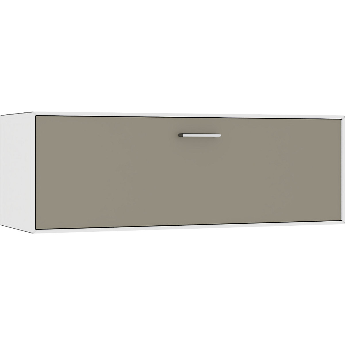 Single box, suspended – mauser, 1 bar cabinet drop-down tray, width 1155 mm, pure white / beige grey-5