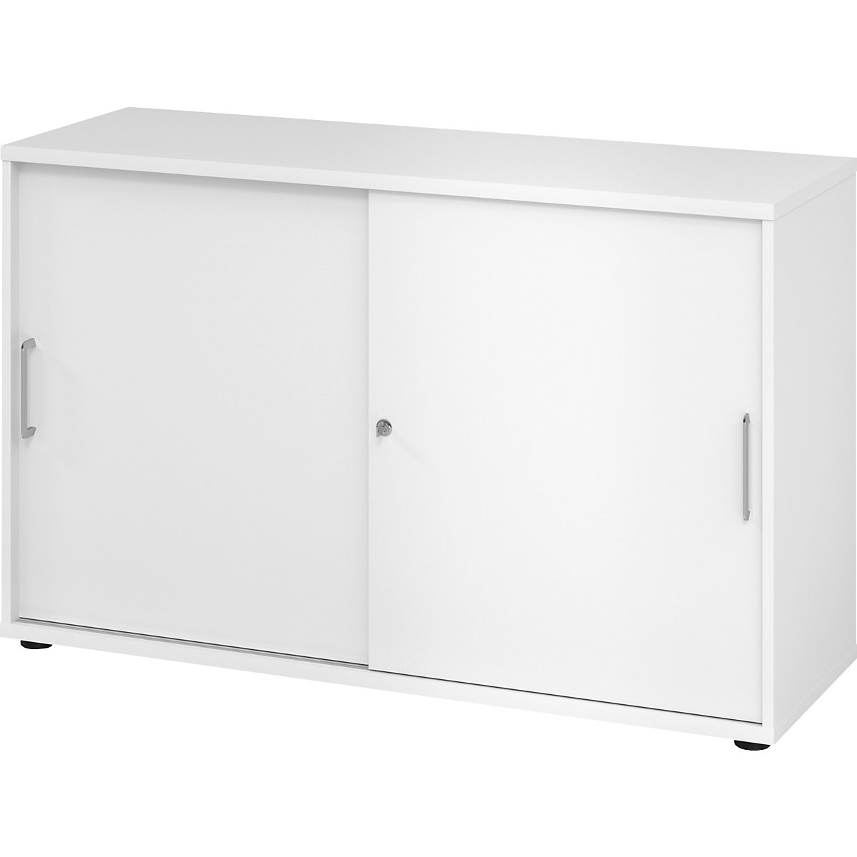 Sliding door cupboard VERA-ZWO, HxWxD 748 x 1200 x 400 mm, 2 file heights, white-7