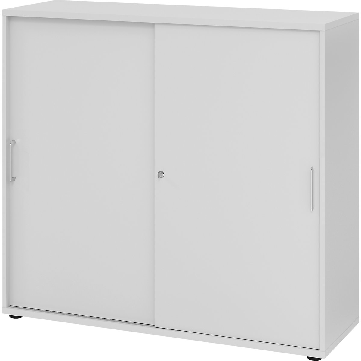 Sliding door cupboard VERA-ZWO, HxWxD 1100 x 1200 x 400 mm, 3 file heights, light grey-6