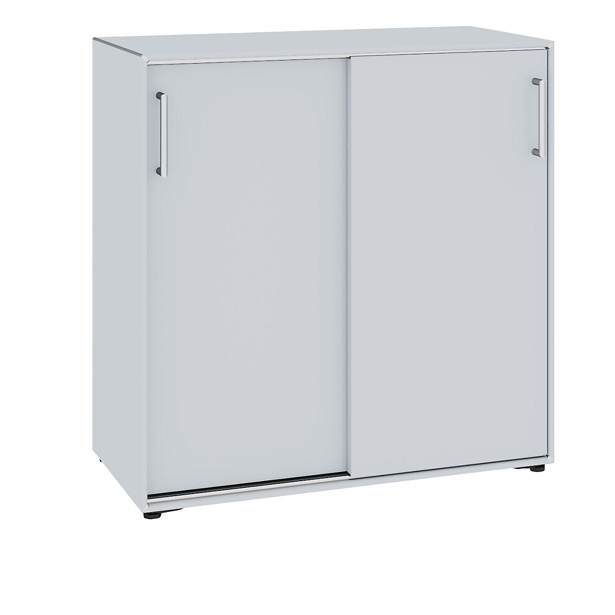 Sliding door cupboard – mauser, 4 compartments, width 770 mm, white aluminium-6
