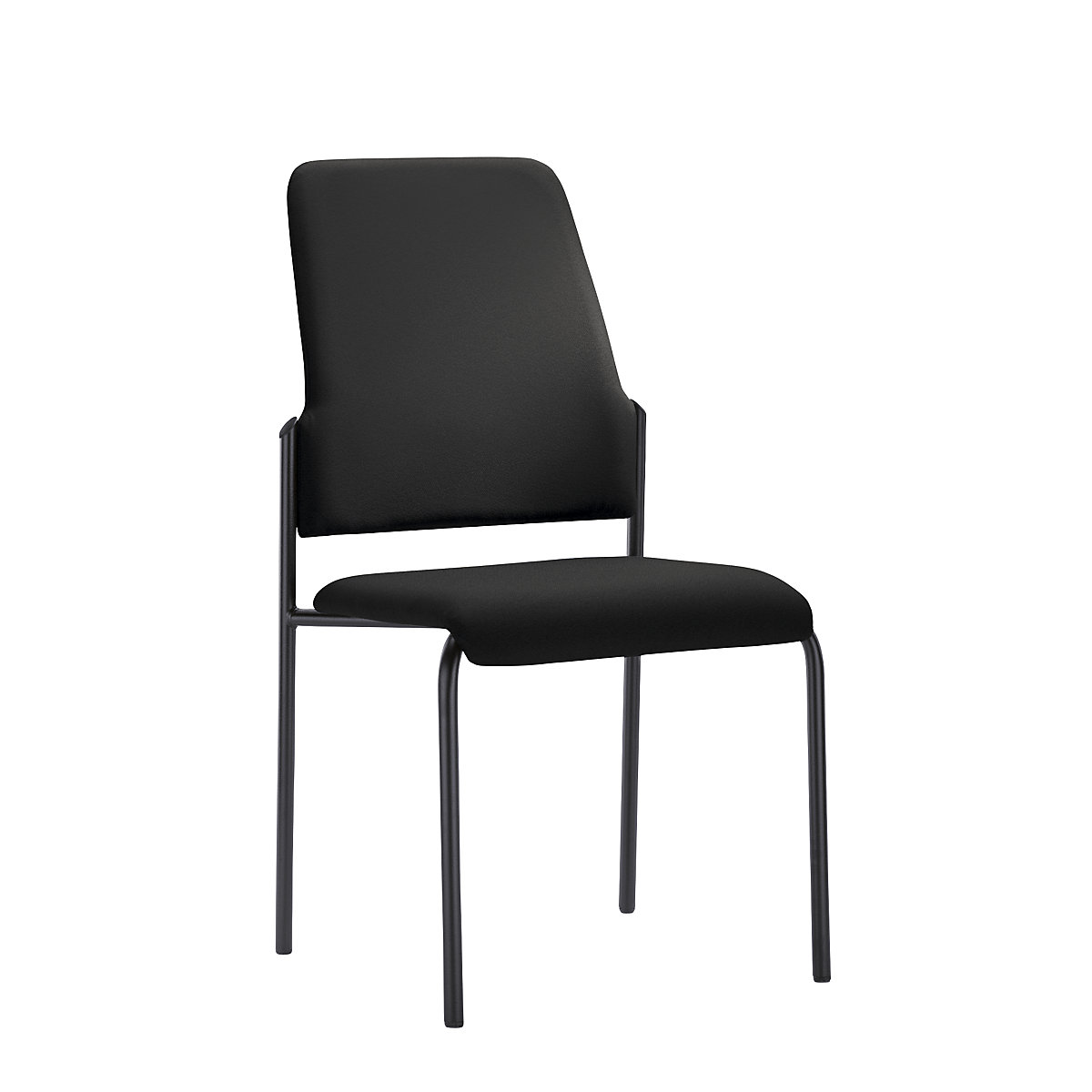 GOAL visitors' chair, 4 leg frame, pack of 2 – interstuhl, frame black, graphite black-5