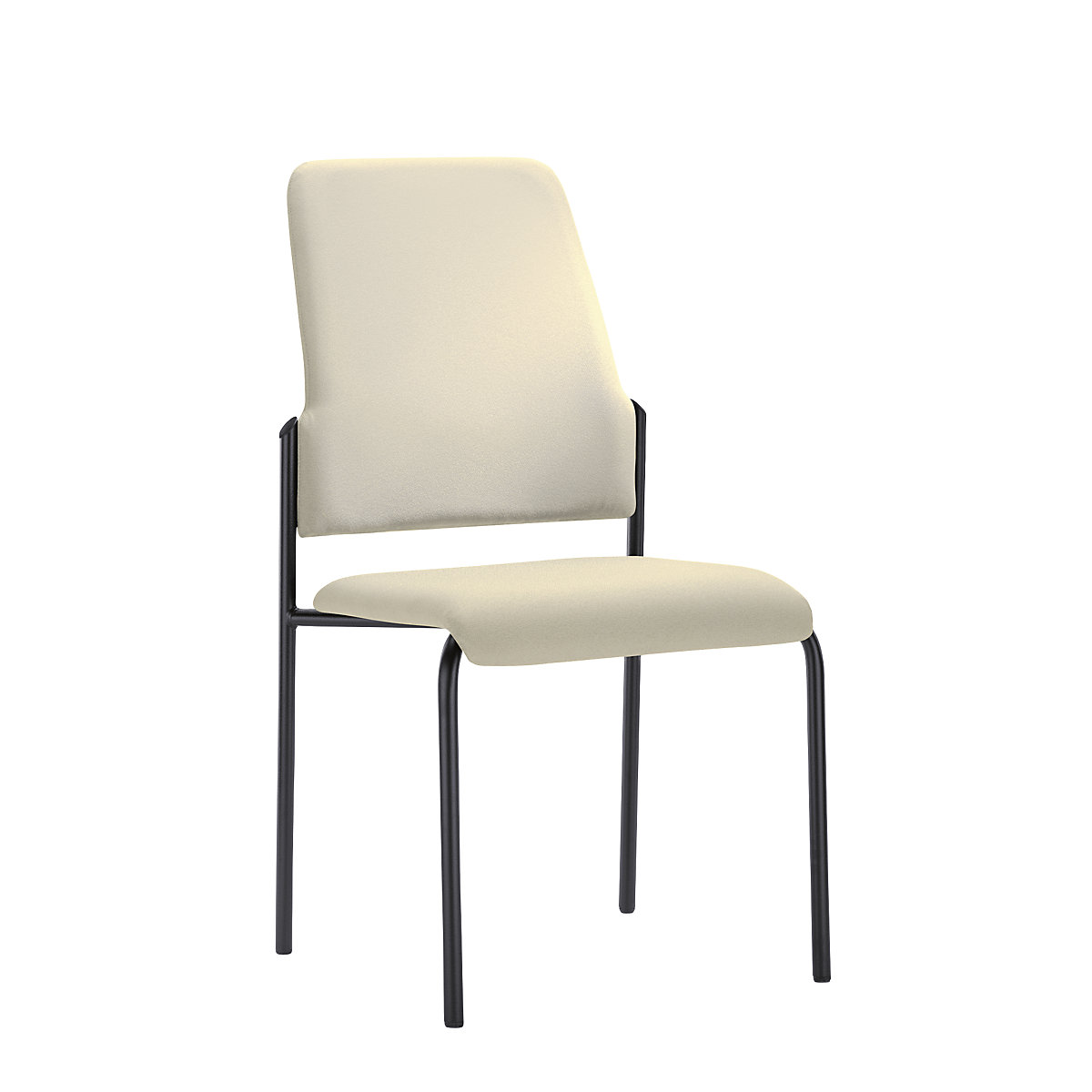 GOAL visitors' chair, 4 leg frame, pack of 2 – interstuhl, frame black, beige-6