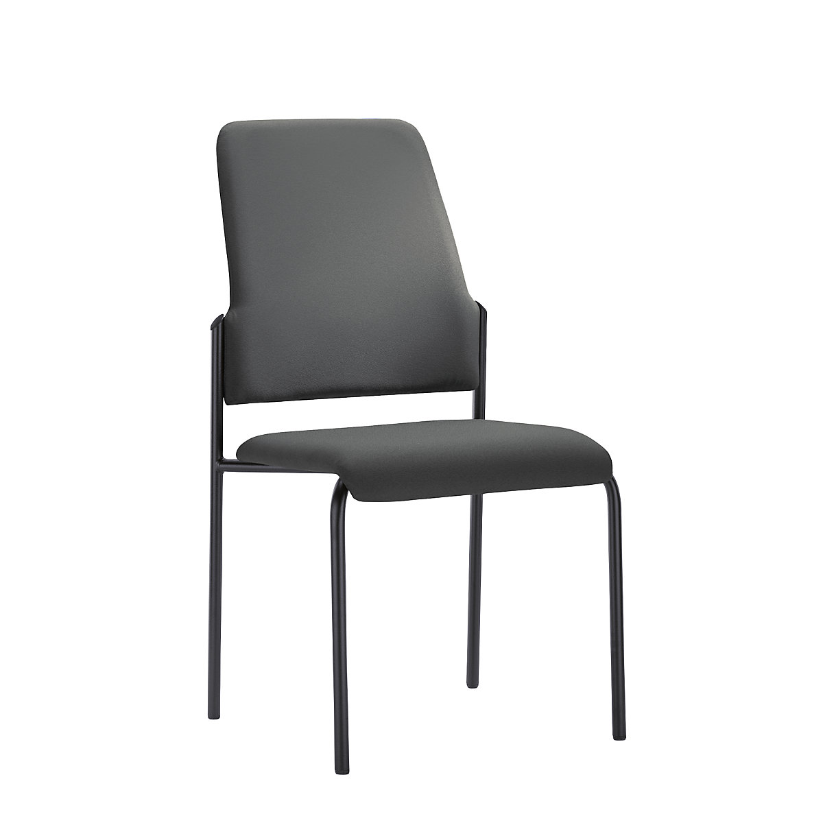 GOAL visitors' chair, 4 leg frame, pack of 2 – interstuhl, frame black, iron grey-4