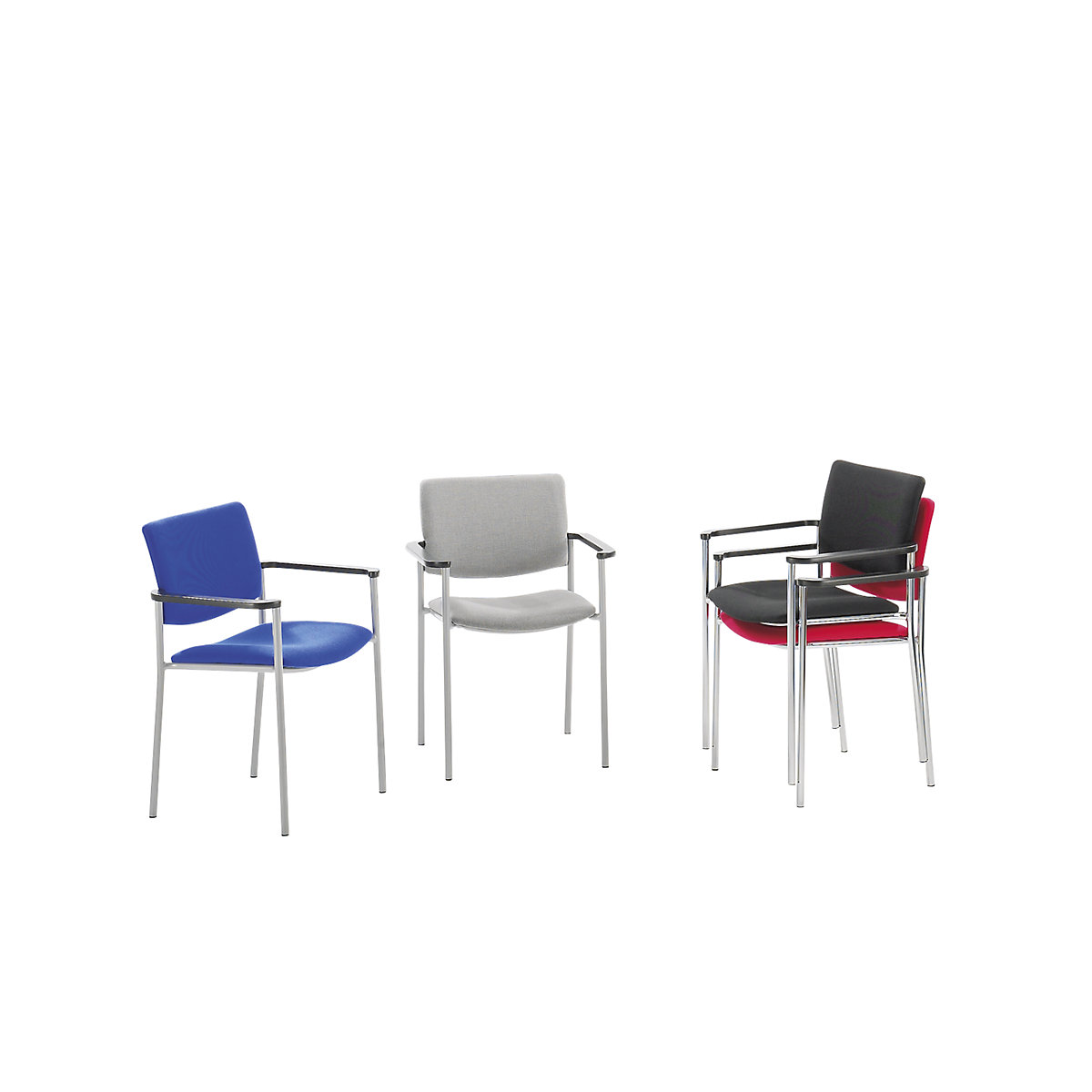 Padded visitors' chair with plastic glides (Product illustration 2)-1
