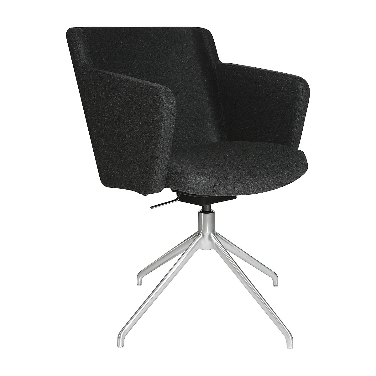 SFH visitors’ chair – Topstar, 3D seat joint and aluminium five star base, charcoal-12