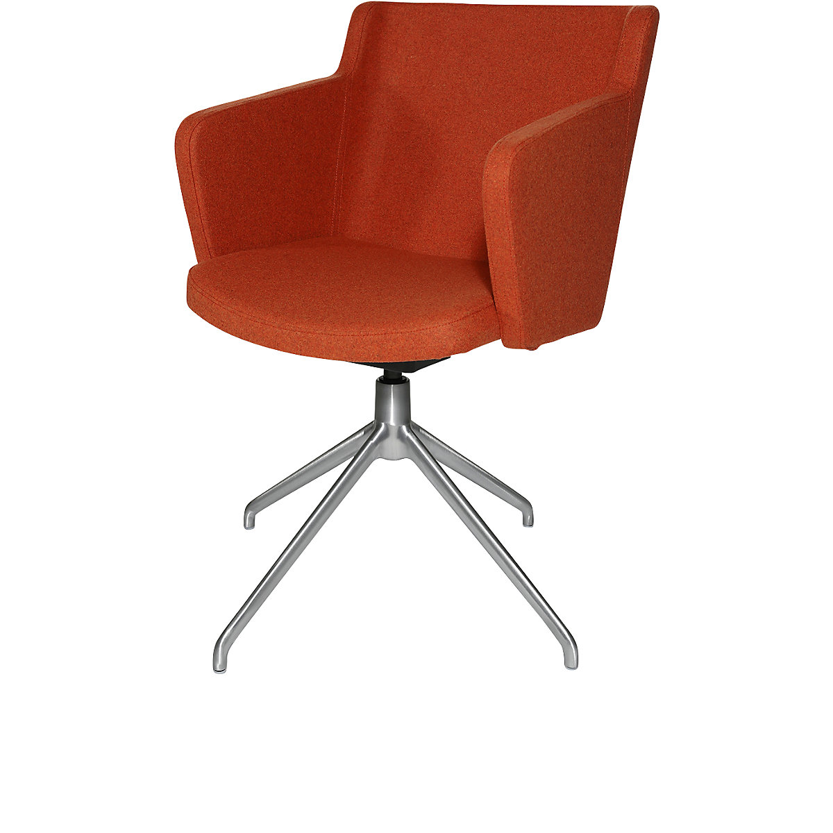 SFH visitors’ chair – Topstar, 3D seat joint and aluminium five star base, orange-13