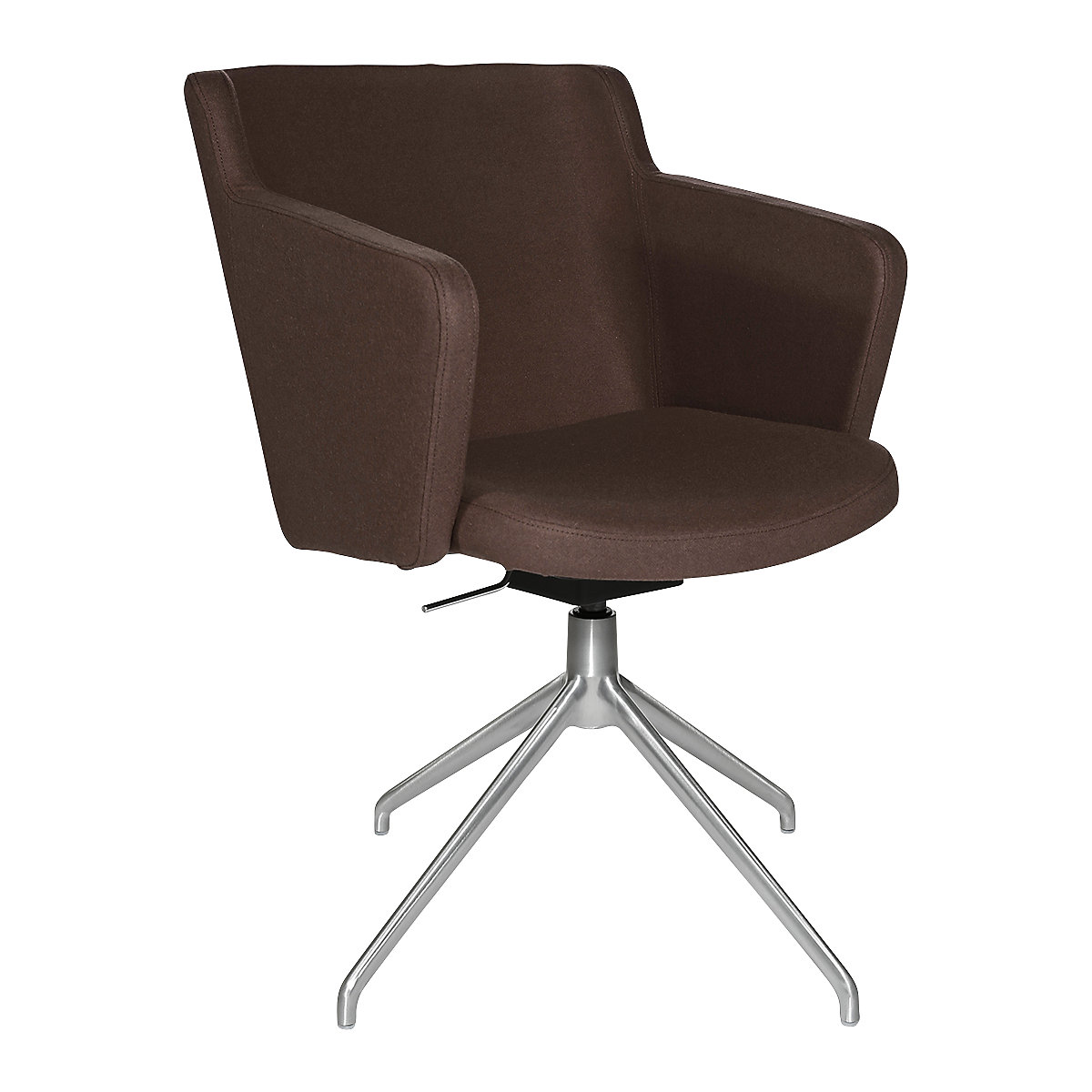 SFH visitors’ chair – Topstar, 3D seat joint and aluminium five star base, brown-15