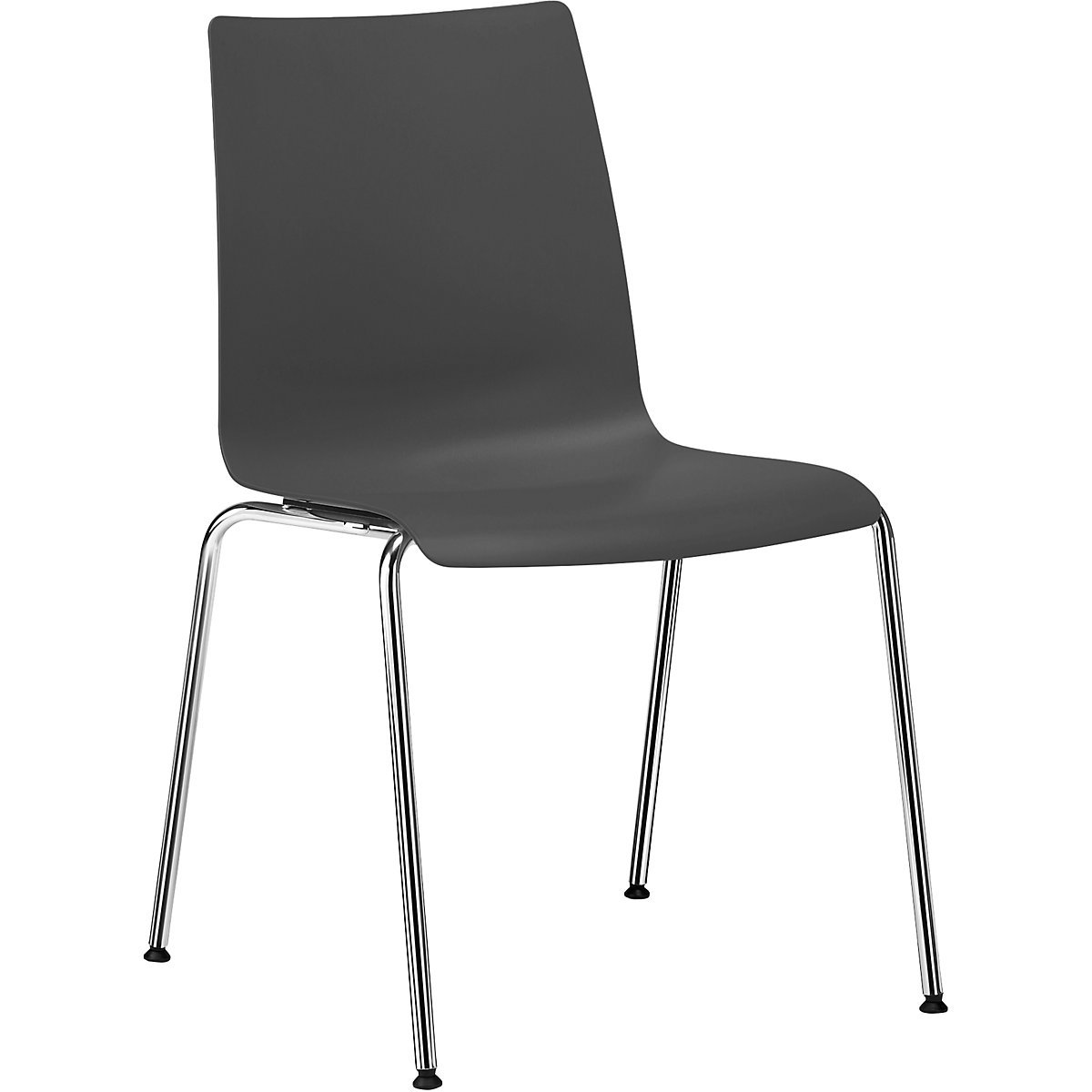 interstuhl – SNIKE contoured plastic chair, one piece seat made of PP, charcoal