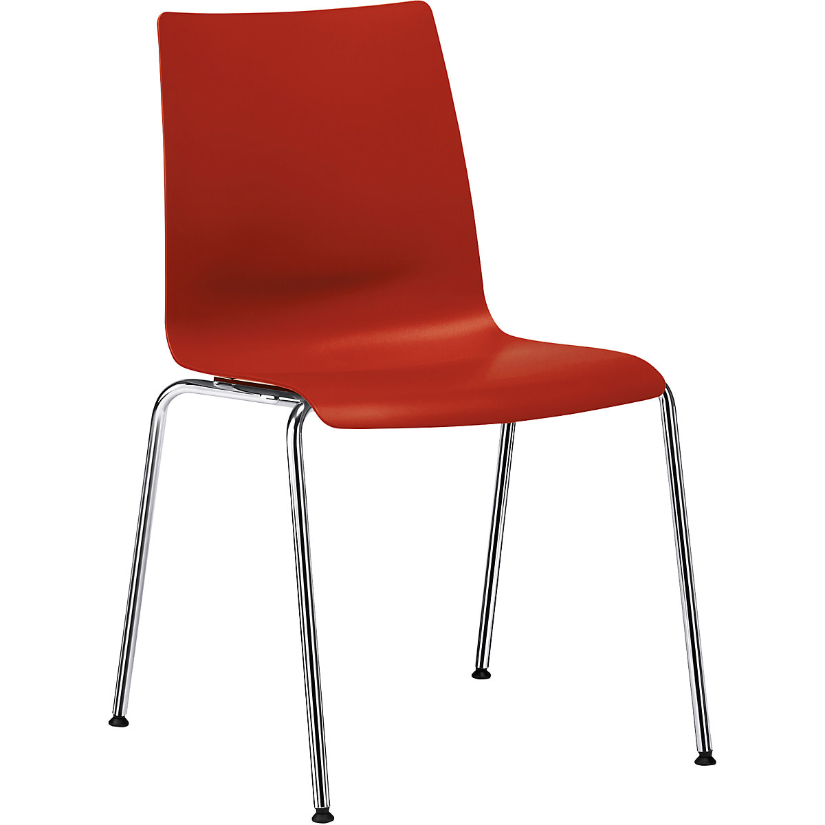 interstuhl – SNIKE contoured plastic chair, one piece seat made of PP, red