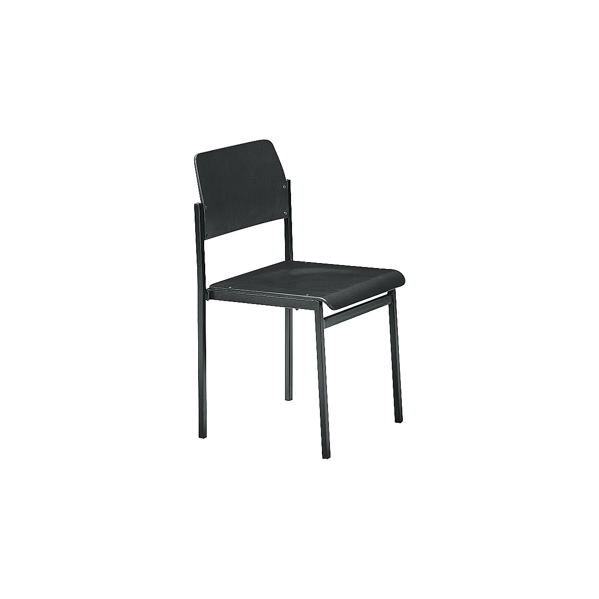 SUSAN stacking chair, powder coated frame, pack of 4, wood in charcoal-4