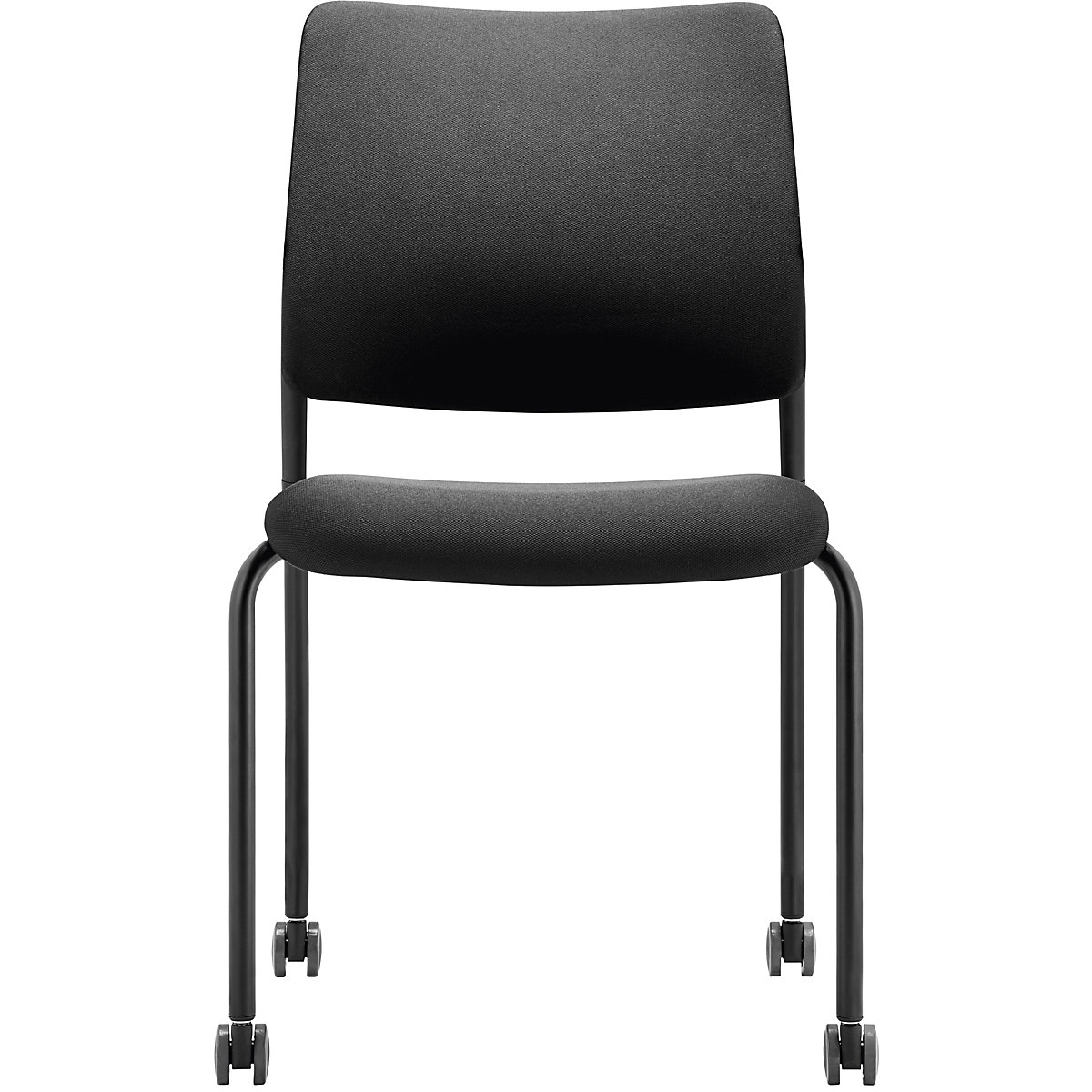 TO-SYNC meet meeting room chair – TrendOffice, with upholstered back rest, pack of 4, black, with castors-8