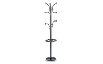 Coat stand with chrome coloured hook balls