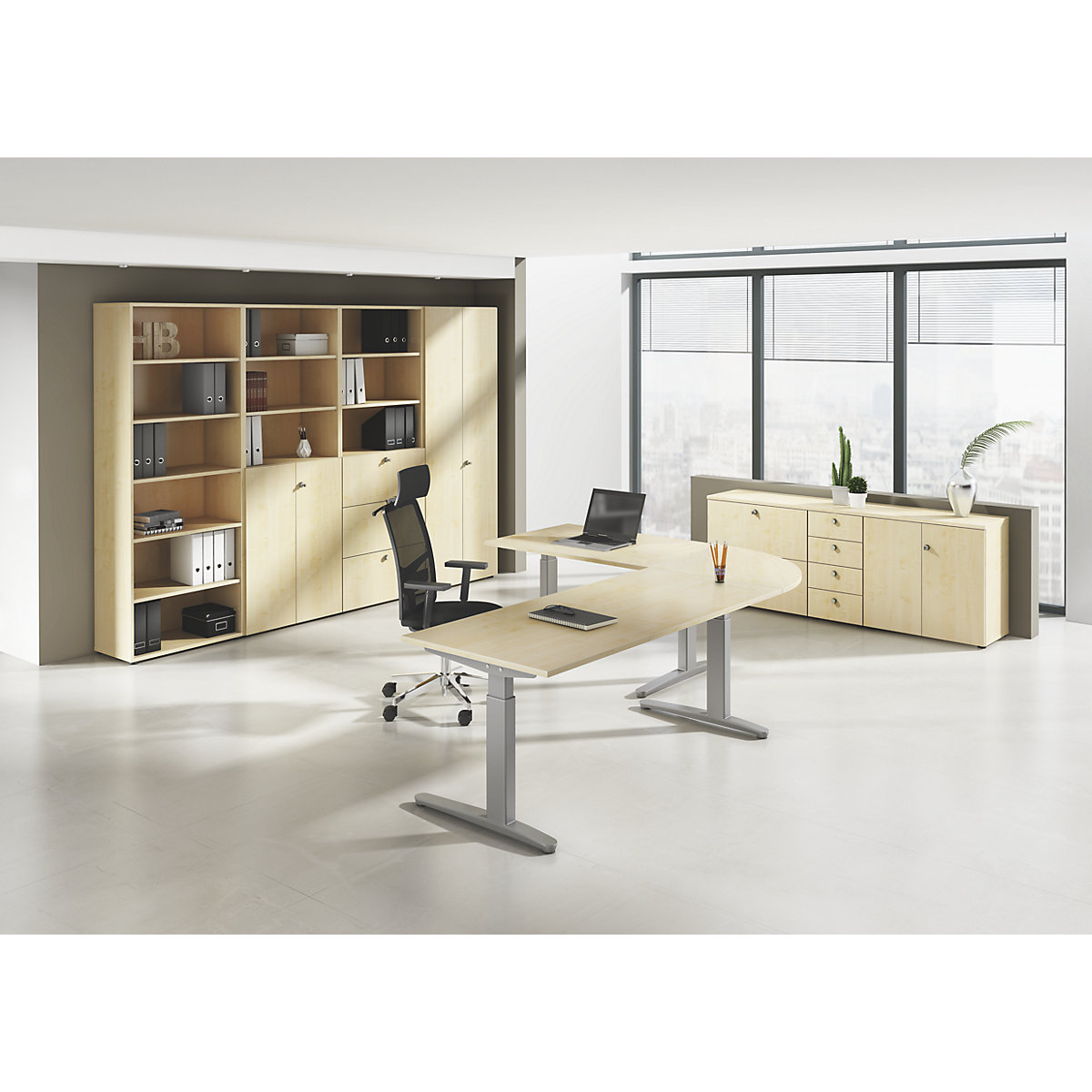 Desk with C-foot frame ANNY – eurokraft pro (Product illustration 10)-9