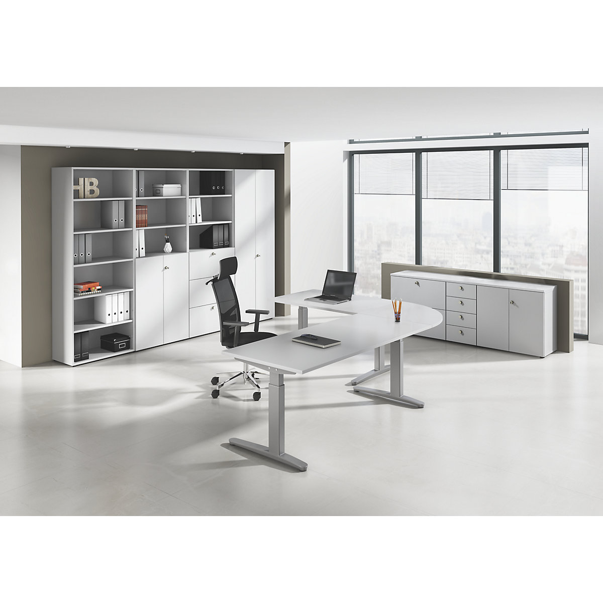 Desk with C-foot frame ANNY – eurokraft pro (Product illustration 3)-2