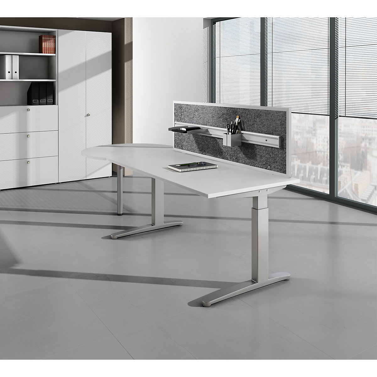 Desk with C-foot frame ANNY – eurokraft pro (Product illustration 3)-2