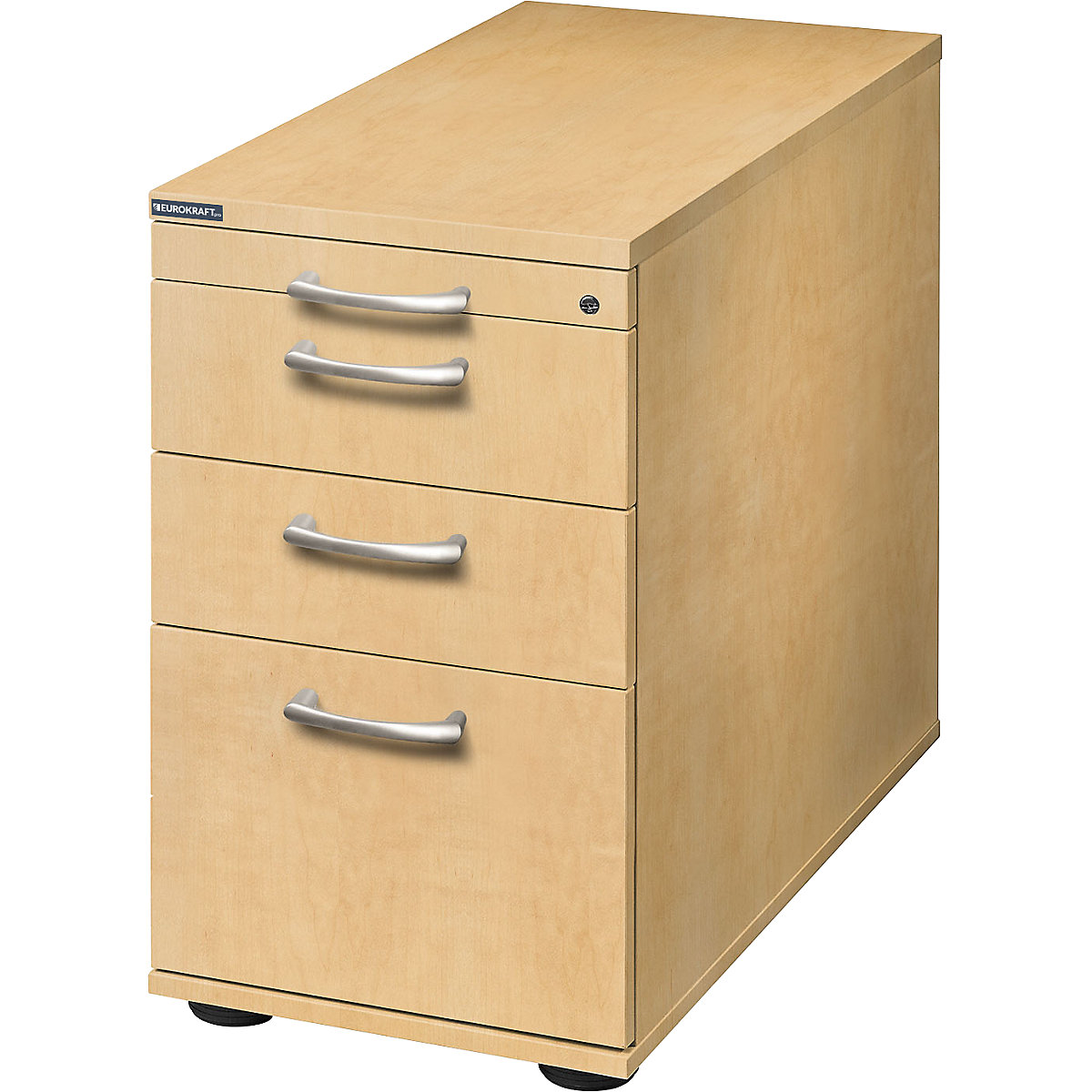 Fixed pedestal ANNY – eurokraft pro, 1 utensil drawer, 2 storage drawers, 1 filing drawer, maple finish-8