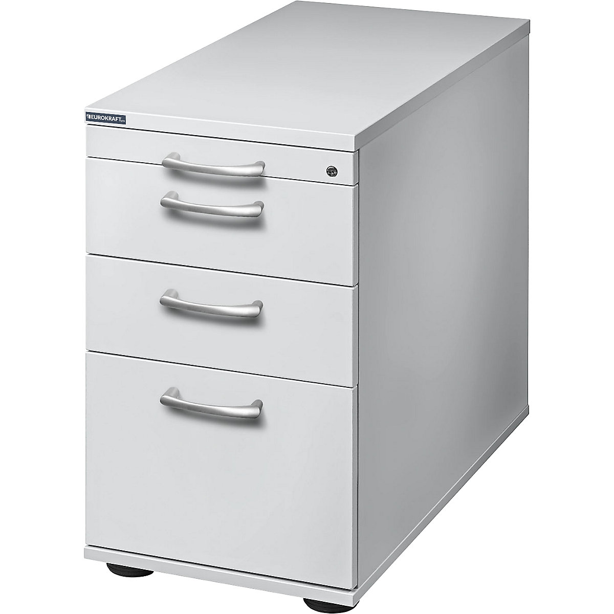 Fixed pedestal ANNY – eurokraft pro, 1 utensil drawer, 2 storage drawers, 1 filing drawer, light grey-9