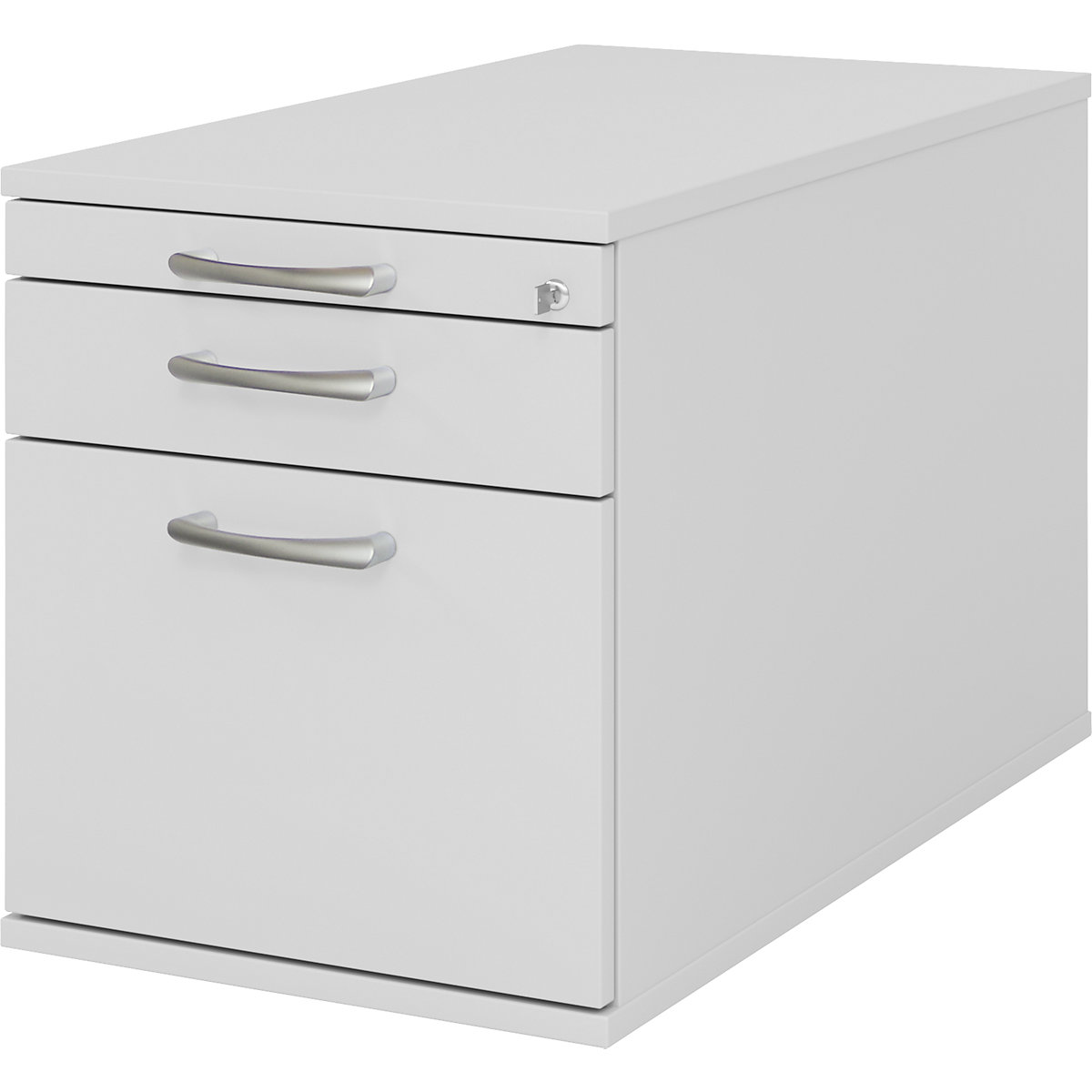 Mobile pedestal ANNY – eurokraft pro, 1 utensil drawer, 1 drawer, 1 file suspension drawer, depth 800 mm, light grey-6