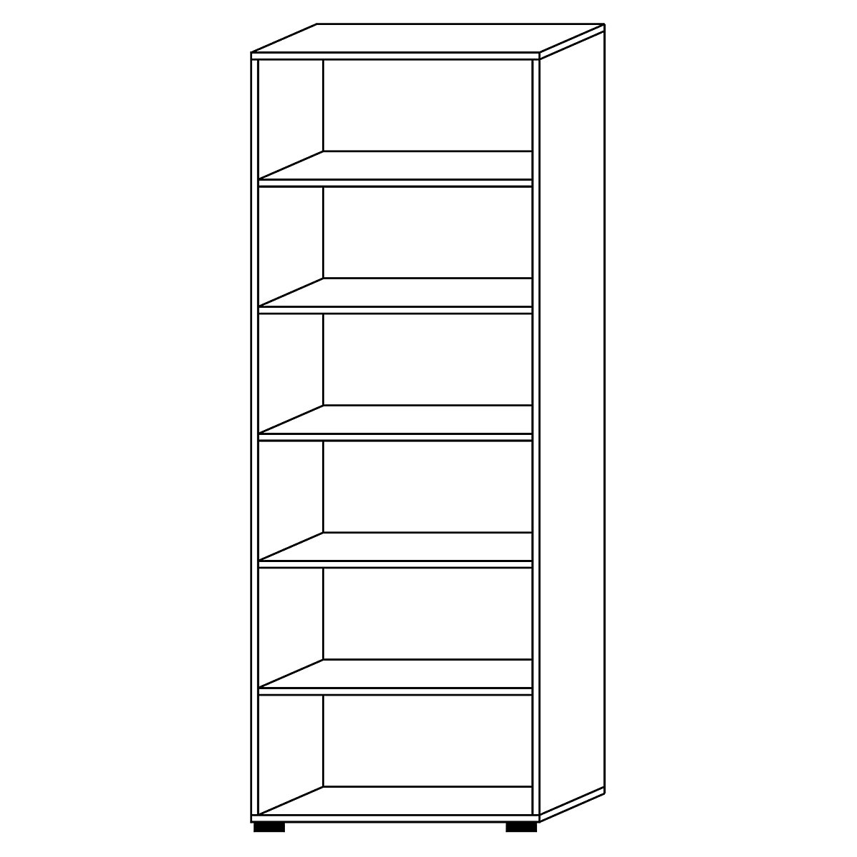 Office shelf unit ANNY – eurokraft pro (Product illustration 6)-5