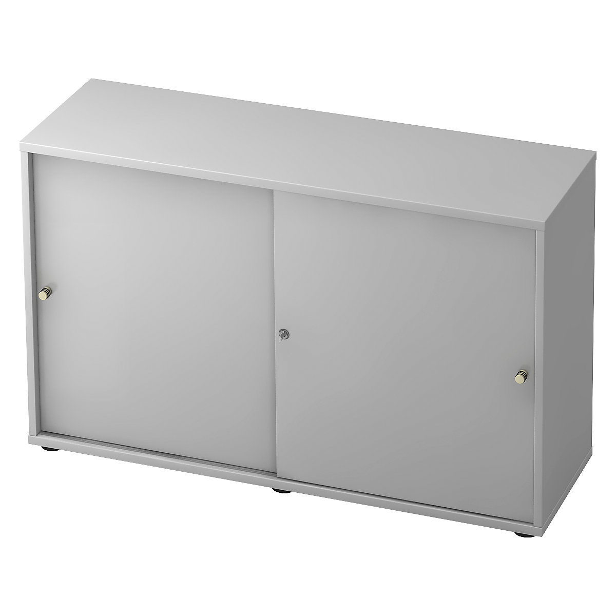 Sliding door cupboard ANNY – eurokraft pro, 1 shelf, centre partition, light grey / light grey-7