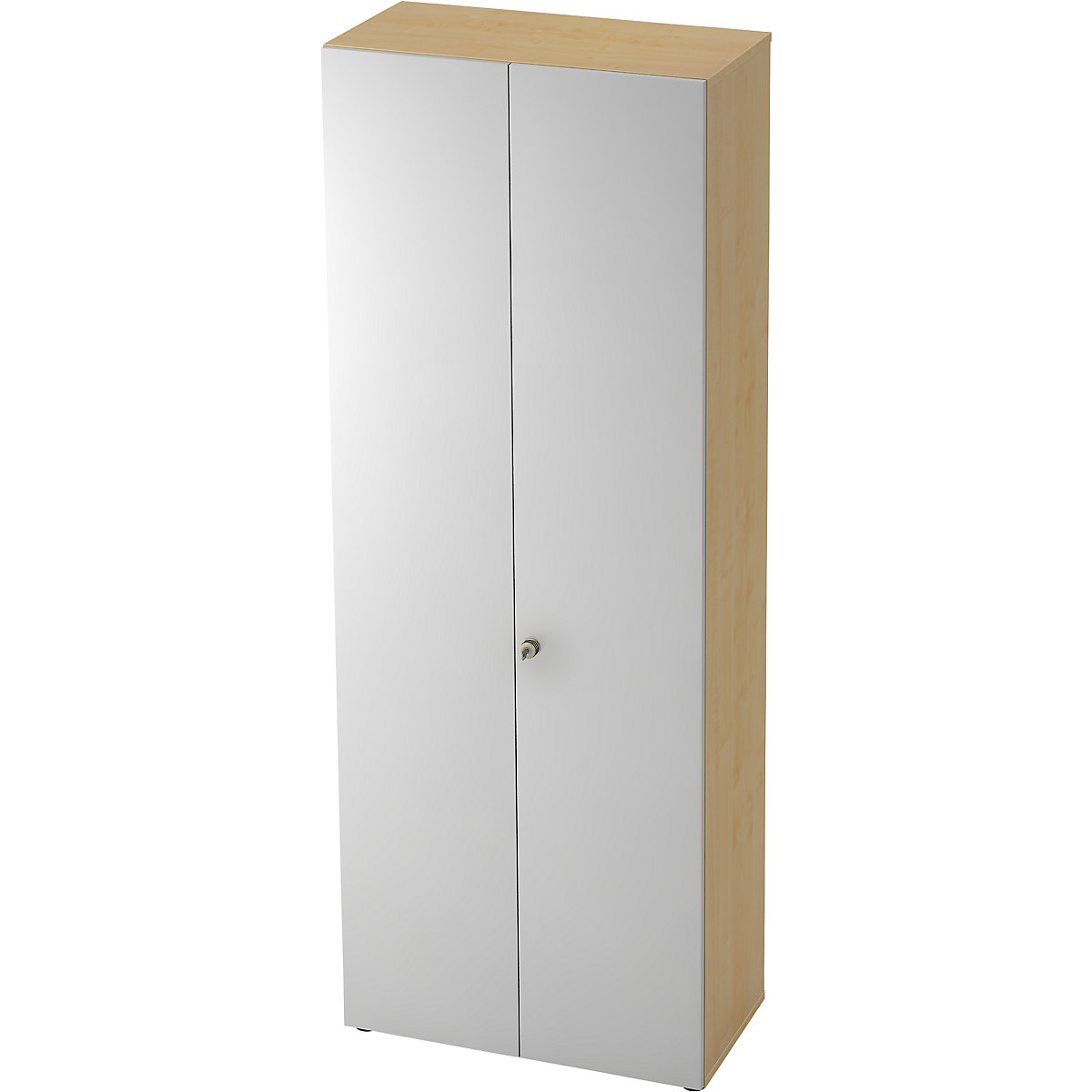 Cloakroom locker with acoustic rear panel ANNY-AC, 2 shelves, 1 clothes rail, maple finish-8
