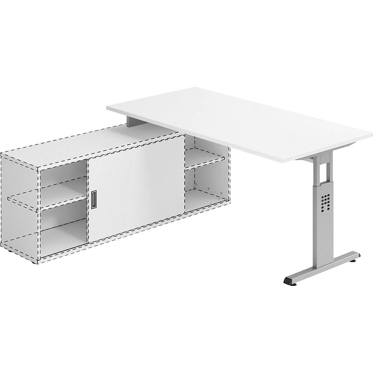 Desk for sideboard FINO, WxD 1600 x 800 mm, white-5