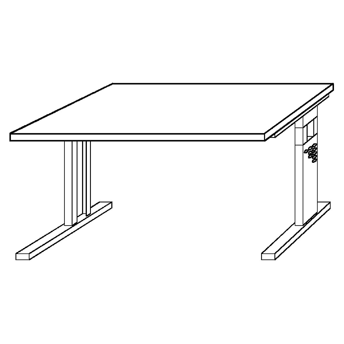 Desk with C-foot frame FINO (Product illustration 5)-4