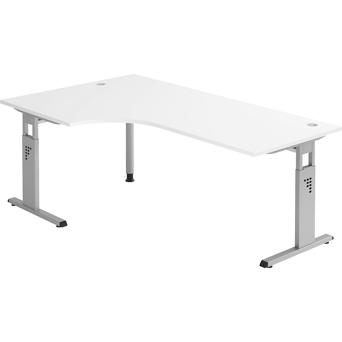 Free form table, height adjustable FINO, 680 – 760 mm, WxD 2000 x 1200 mm, white-8