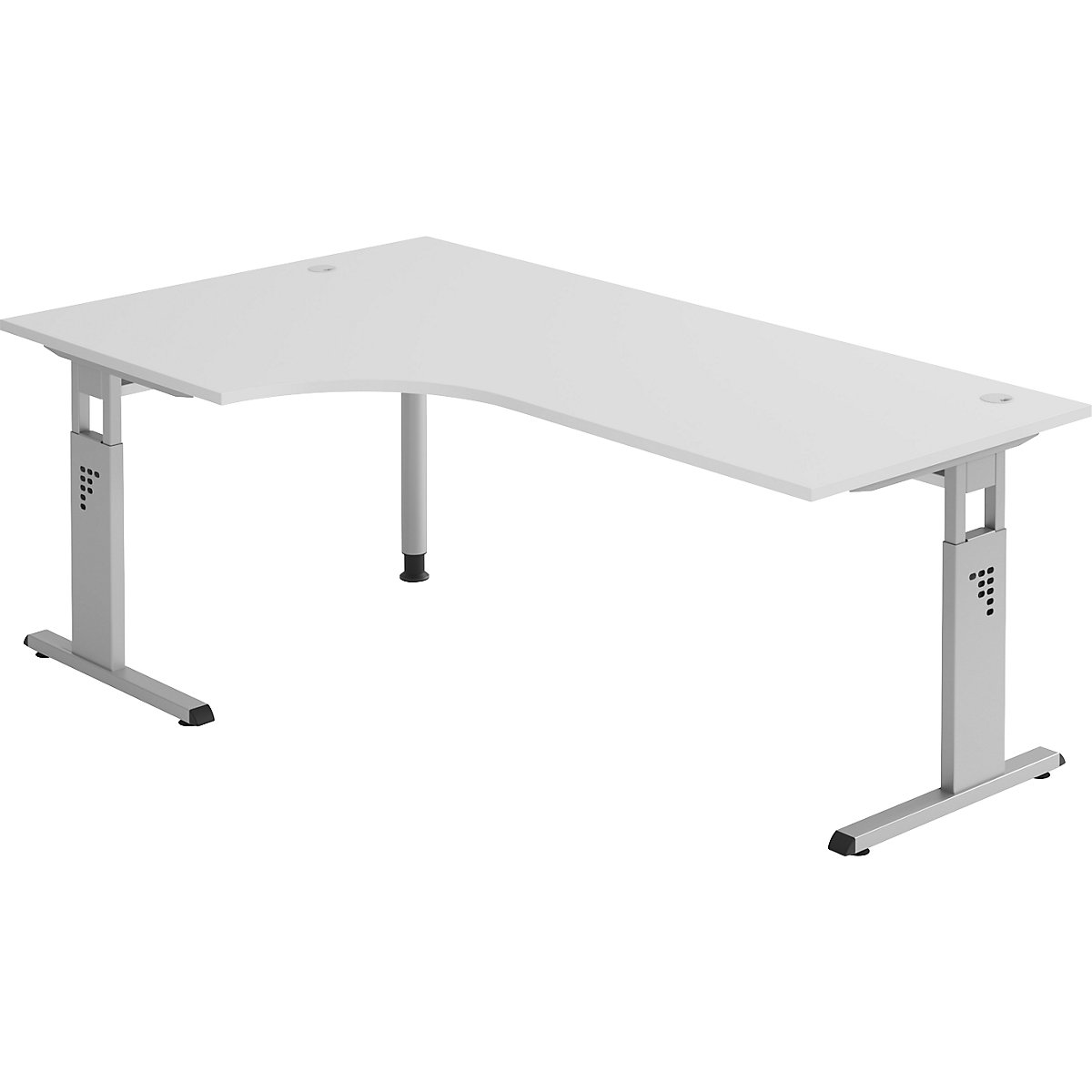 Free form table, height adjustable FINO, 680 – 760 mm, WxD 2000 x 1200 mm, light grey-7