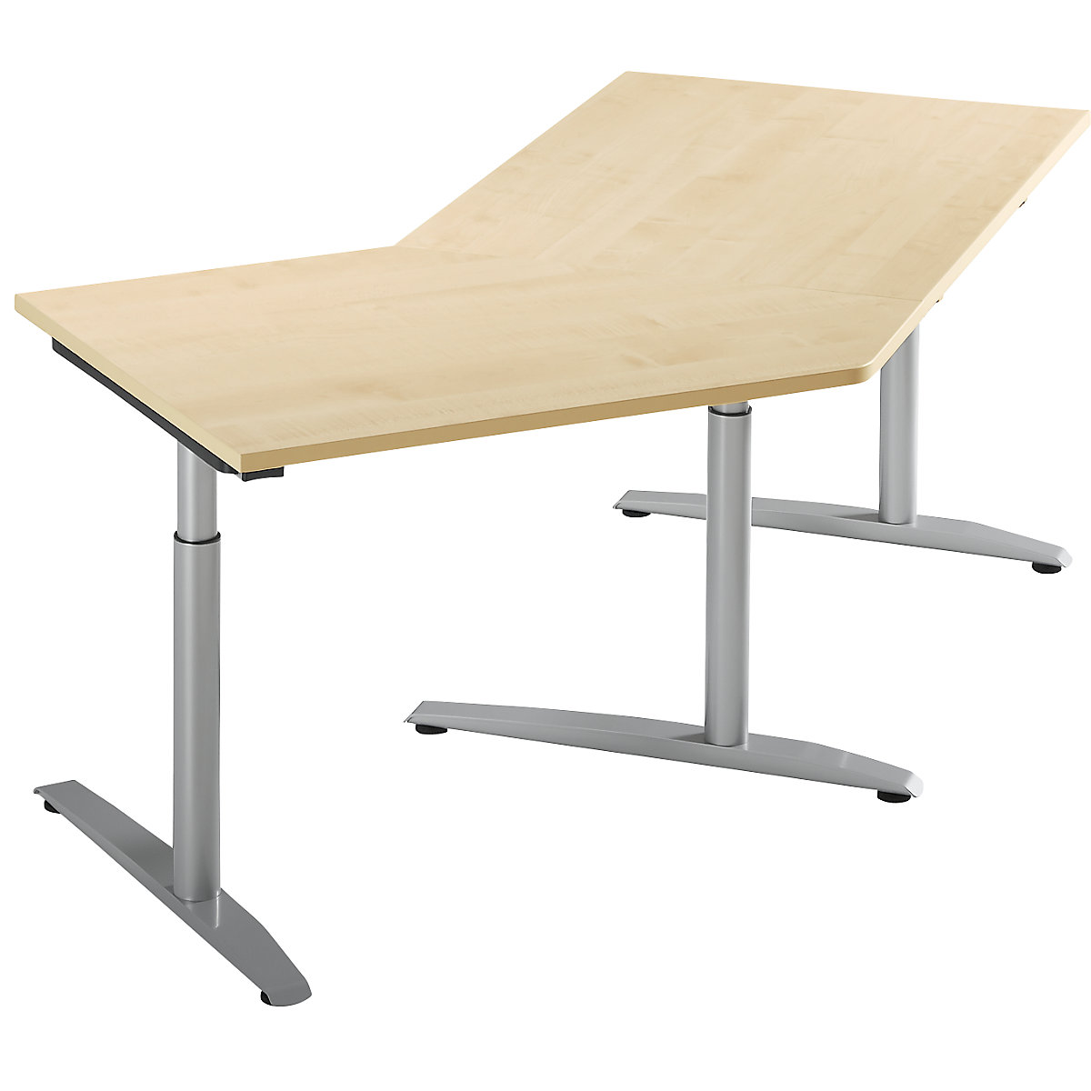 Add-on table, height adjustable from 650 – 850 mm HANNA, 45°, for left side extension, maple finish-5