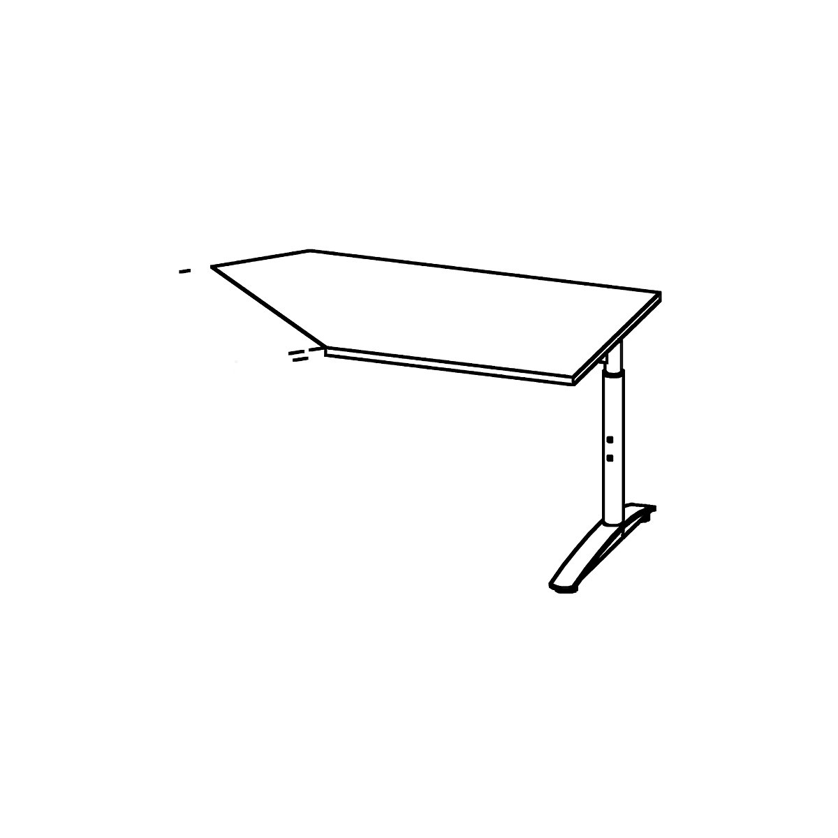 Add-on table, height adjustable from 650 – 850 mm HANNA (Product illustration 4)-3