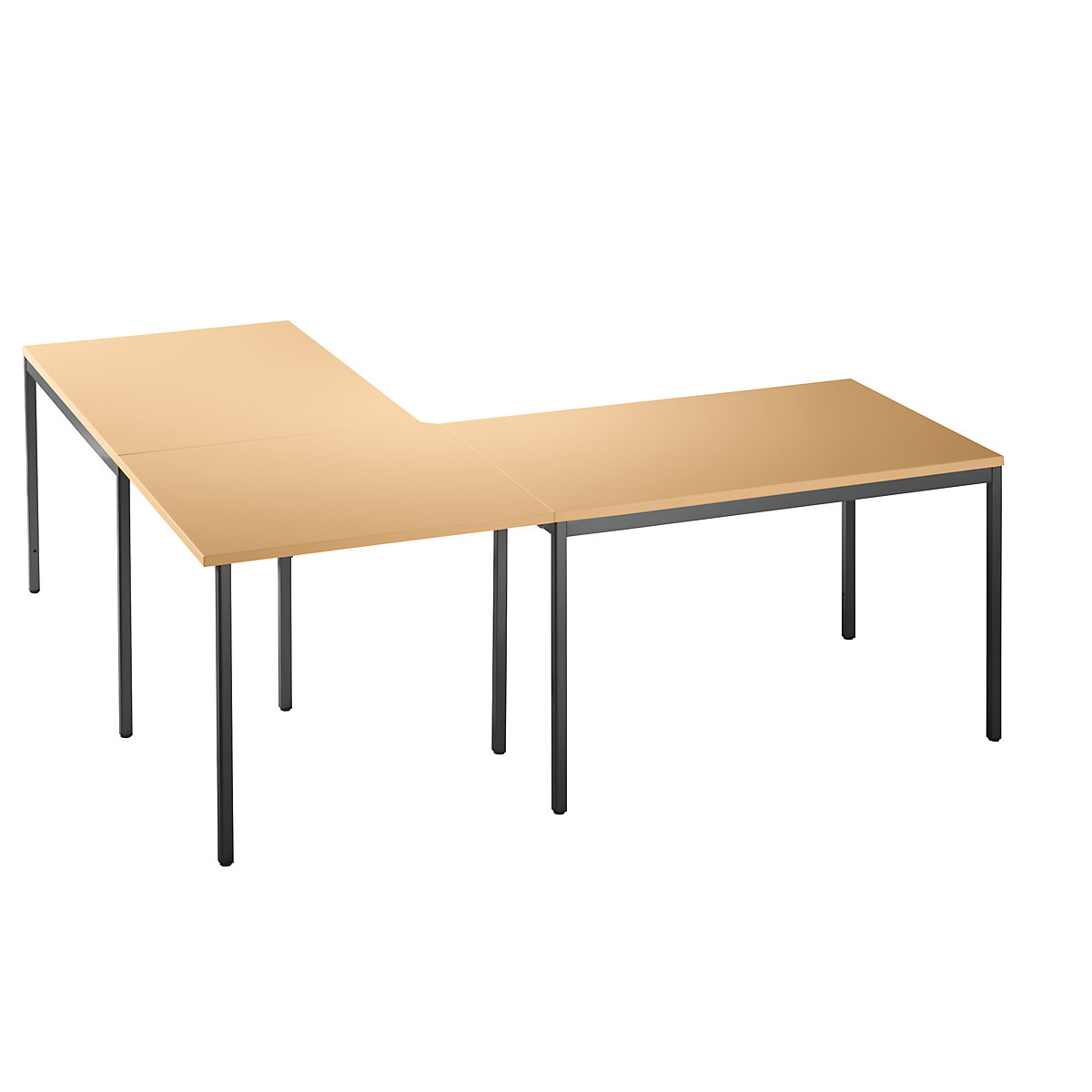 Linking top LENA, WxD 835 x 835 mm, with support leg, beech finish-4