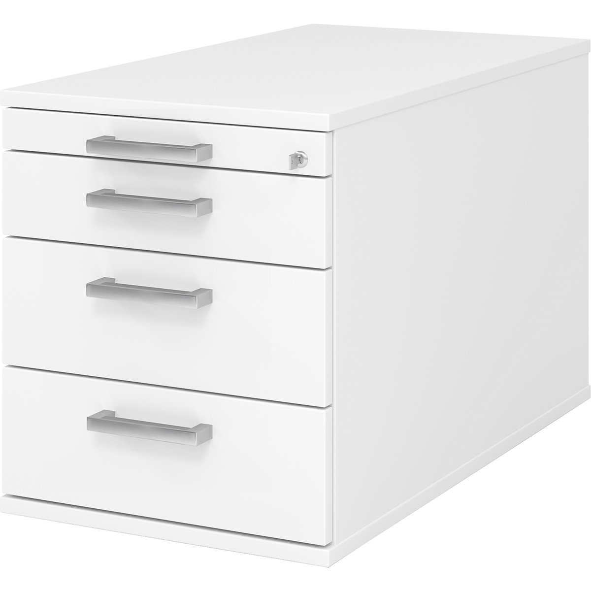 Mobile pedestal NICOLA – eurokraft pro, 1 utensil drawer / 3 material drawers, white-8