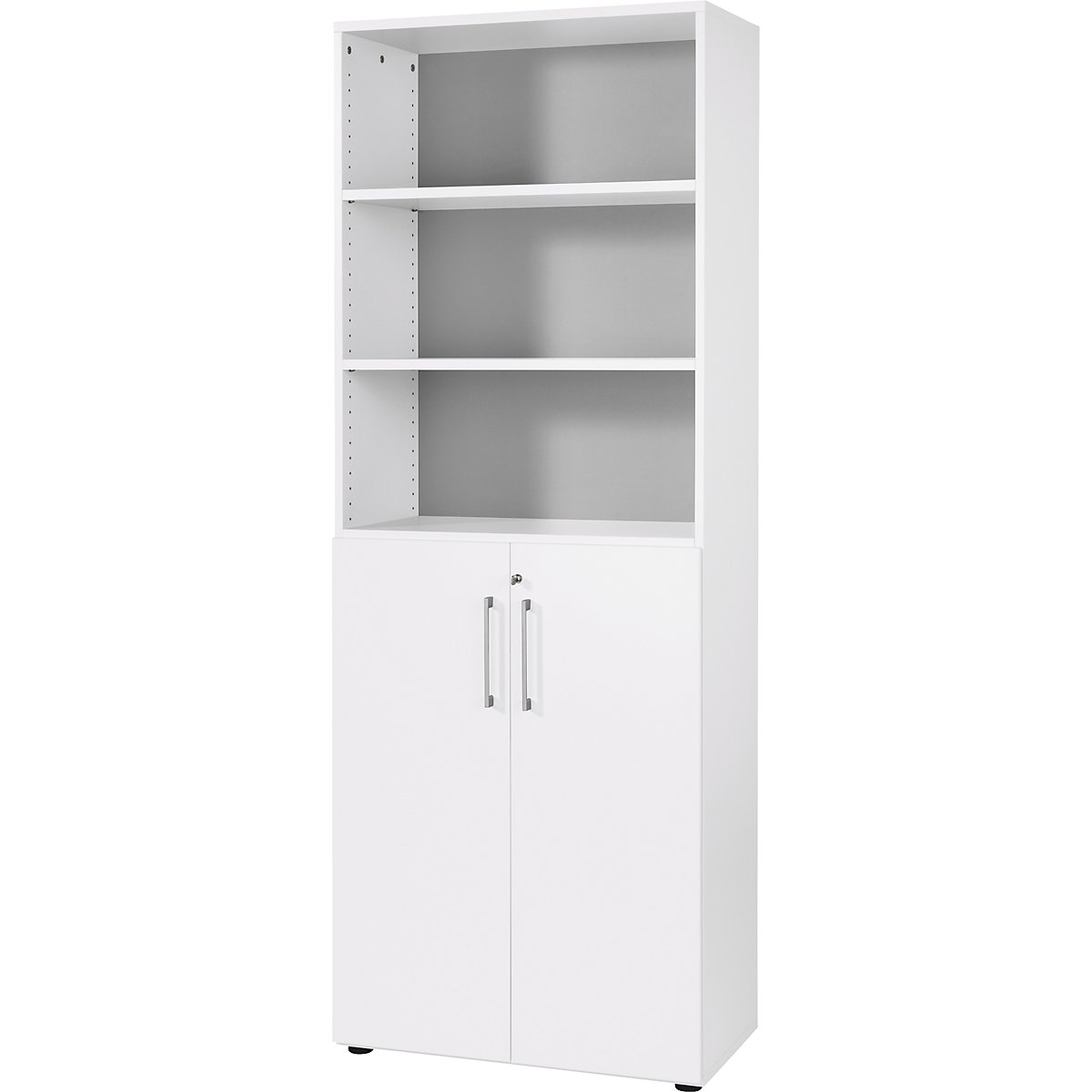 Office cupboard/shelf unit RENATUS – eurokraft pro, 5 shelves, 6 file heights (3 of which are open), white-11